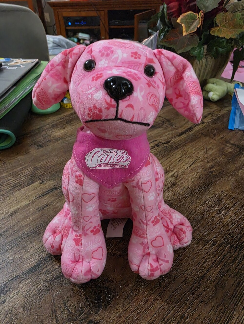 Raising Cane's Breast Cancer Awareness Dog Plush